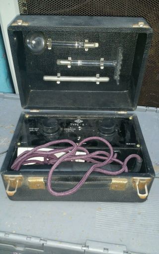 Vintage Violet Ray Wand By Uvral Type E  With Two Glass Attachments photo