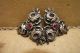 Antique Victorian Sterling Belt Buckle - Signed (imposed S V) - Roses - Glass Victorian photo 1