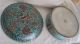 Antique Chinese Porcelain Lidded Bowl,  Casserole Dish,  Turquoise Marked Stamped Bowls photo 5