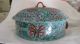 Antique Chinese Porcelain Lidded Bowl,  Casserole Dish,  Turquoise Marked Stamped Bowls photo 7