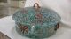 Antique Chinese Porcelain Lidded Bowl,  Casserole Dish,  Turquoise Marked Stamped Bowls photo 8