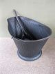 Antique Coal Scuttle Hod Bucket Primitive 17 Metal Ash Shovel Bail Handle Hearth Ware photo 3
