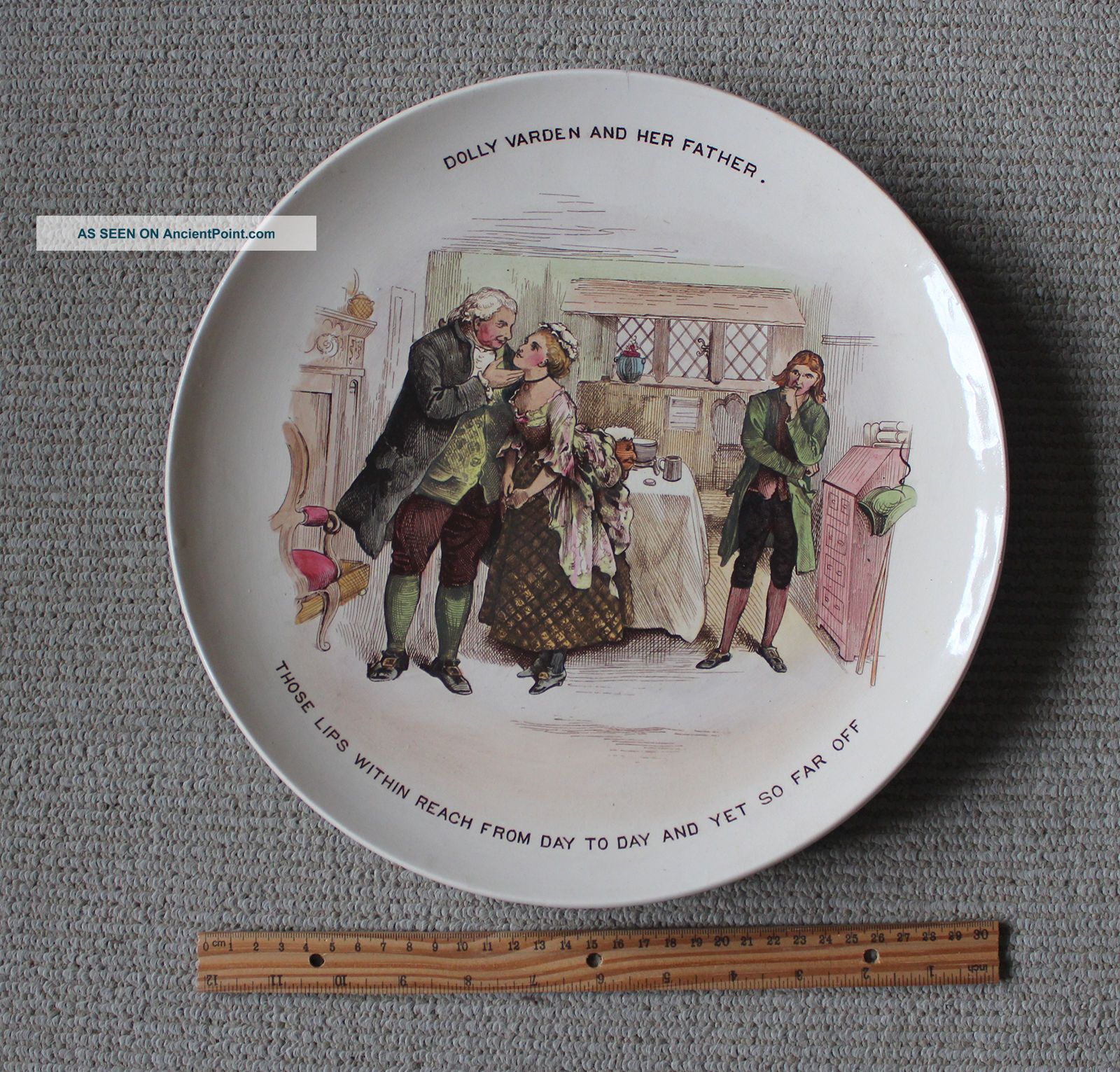 Antique Shelley Wileman/ The Foley Faience Charger/dolly Varden/charles Dickens Plates & Chargers photo