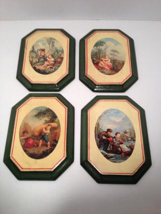 Vintage Florentia Wooden Wall Plaques Hand Made In Italy 1692 Four Seasons photo