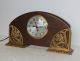 Ornate Brass Corner Windsor Art Nouveau Deco Mantel Shelf Clock Vintage Art Nouveau photo 3