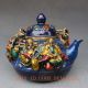Chinese Cloisonne Handwork Carved Immortals Portable Teapot W Xuande Mark Teapots photo 3