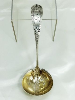 Antique Sterling Silver Gilt Engraved Ladle Spoon,  Krider,  Philadelphia C1860 Nr photo