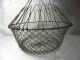 Vintage Primitive Wire Egg Basket Red Handles Collapsible Basket Decor Strainer Primitives photo 1