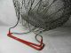 Vintage Primitive Wire Egg Basket Red Handles Collapsible Basket Decor Strainer Primitives photo 6
