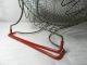 Vintage Primitive Wire Egg Basket Red Handles Collapsible Basket Decor Strainer Primitives photo 7