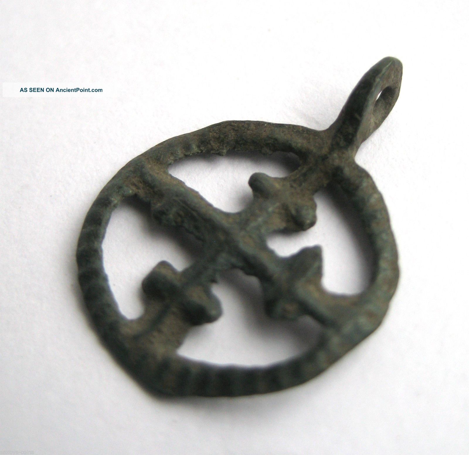 Circa.  1180 A.  D English Early Medieval Period Ae Bronze Crusades Cross Pendant British photo