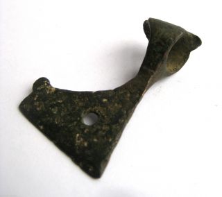 Circa.  800 A.  D Large British Found Viking Period Bronze Battle Axe Amulet Pendant photo