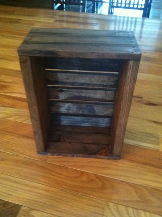 Vintage Stained Rustic Wood Crate photo
