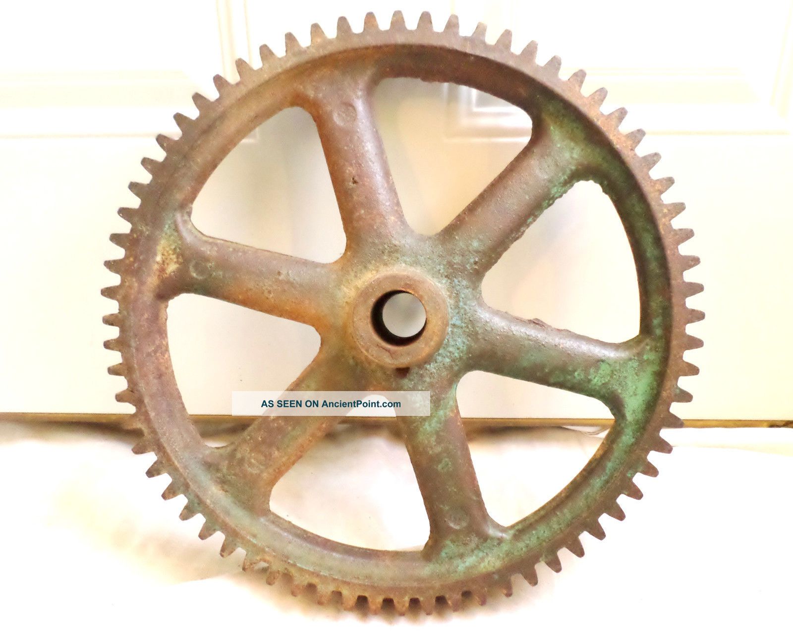 Antique Large Cast Iron Industrial Gear Wheel Cog Sprocket Rustic Steampunk Art Other Mercantile Antiques photo