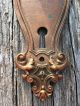 Vintage Old Impressive Antique Bronze Door Knob Backplate By Yale & Towne Door Plates & Backplates photo 2