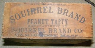 Wood Advertising Box - Finger Joints - Squirrel Brand Peanut Taffy Cambridge,  Mass photo