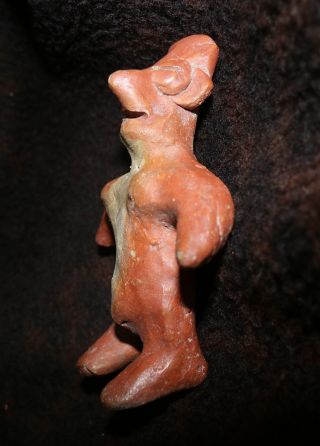 Ancient Pre - Columbian Colima Big Nose Flat Figure 4 1/4 