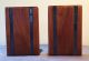 Martz Pottery Mid Century Walnut And Blue Ceramic Tile Bookends Mid-Century Modernism photo 1