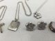 3 Sterling Silver Necklaces W/ Pendants & 3 Pairs Of Earrings 32.  7 Grams Other Antique Sterling Silver photo 6