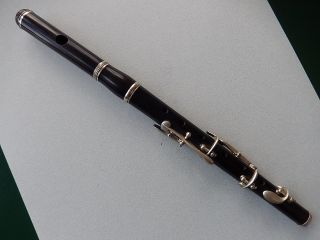 Old Or Antique French Wooden Ebony Piccolo Flute,  6 Keys photo