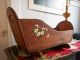Antique Primitive Vintage Baby Doll Wood Cradle Crib Bed Hand Carved & Painted Baby Cradles photo 9