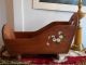 Antique Primitive Vintage Baby Doll Wood Cradle Crib Bed Hand Carved & Painted Baby Cradles photo 2
