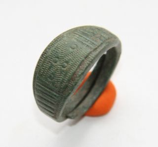Ancient Old Viking Bronze Ornament Ring (dcm01) photo