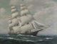 Authentic Antique Signed T.  Bailey Nautical Maritime Oil Painting,  Clipper Ship Other Maritime Antiques photo 1