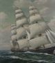 Authentic Antique Signed T.  Bailey Nautical Maritime Oil Painting,  Clipper Ship Other Maritime Antiques photo 2
