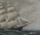 Authentic Antique Signed T.  Bailey Nautical Maritime Oil Painting,  Clipper Ship Other Maritime Antiques photo 3