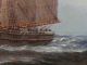 1936 Antique Artist Signed Clipper Ship Schooner Maritime Seascape Oil Painting Other Maritime Antiques photo 3
