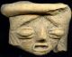Pre - Columbian Early Colima Clay Figure Head,  Ca; 500 - 100 Bc The Americas photo 1