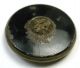 Antique Glass In Metal Button Faceted Black Glass W/ Silver Luster In Brass Buttons photo 1