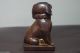 Old Chinese Natural Boxwood Wood Hand - Carved Lovely Wooden Dog Statue Buddha photo 2