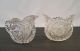 Estate Creamer & Sugar Heavy American Brilliant Cut Glass Scarce Oval Sugar The Americas photo 3