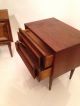 Vintage Mid Century Modern Pair Walnut Nightstands End Tables Danish Style Eames Post-1950 photo 10