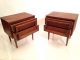 Vintage Mid Century Modern Pair Walnut Nightstands End Tables Danish Style Eames Post-1950 photo 11