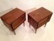 Vintage Mid Century Modern Pair Walnut Nightstands End Tables Danish Style Eames Post-1950 photo 3