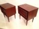 Vintage Mid Century Modern Pair Walnut Nightstands End Tables Danish Style Eames Post-1950 photo 5