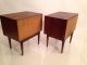 Vintage Mid Century Modern Pair Walnut Nightstands End Tables Danish Style Eames Post-1950 photo 8