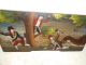 Very Old Oil Painting,  { Large Snail Chasing Men Away } Is Antique Other Antique Decorative Arts photo 1
