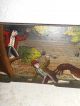 Very Old Oil Painting,  { Large Snail Chasing Men Away } Is Antique Other Antique Decorative Arts photo 4