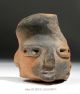 Pre Columbian Pottery Female Fertility Figure Head Large Solid Preclassic Mexico The Americas photo 2