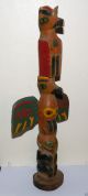Antique Native American Indian Northwest Coast Wood Totem Sculpture No Res Native American photo 1