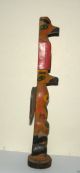 Antique Native American Indian Northwest Coast Wood Totem Sculpture No Res Native American photo 2