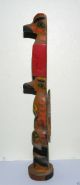 Antique Native American Indian Northwest Coast Wood Totem Sculpture No Res Native American photo 4