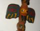 Antique Native American Indian Northwest Coast Wood Totem Sculpture No Res Native American photo 5