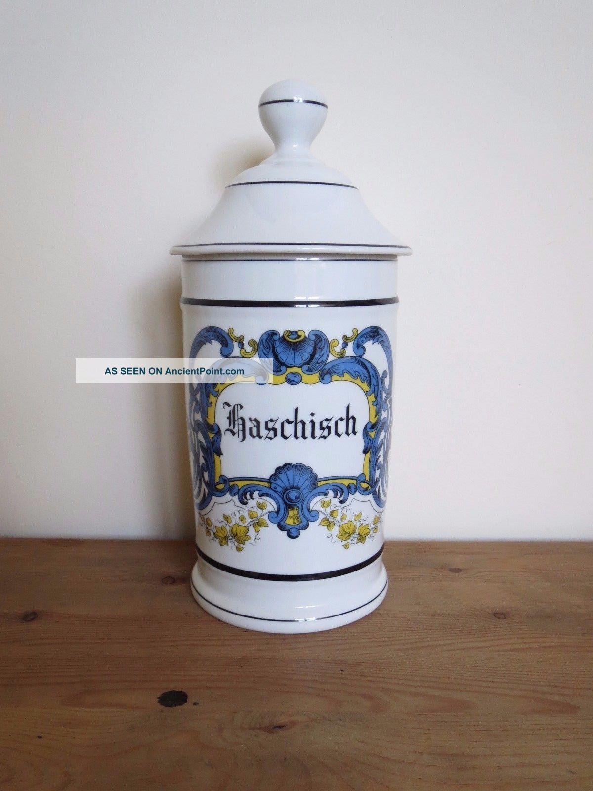 ' Haschisch ' Vintage French Apothecary Pharmacy Jar - Limoges France Bottles & Jars photo