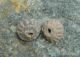 Two (2) Ancient Pre - Columbian Spindle Whorl Beads Hand Etched Peru 600 Ad The Americas photo 1