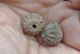 Two (2) Ancient Pre - Columbian Spindle Whorl Beads Hand Etched Peru 600 Ad The Americas photo 2